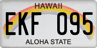 HI license plate EKF095