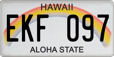 HI license plate EKF097