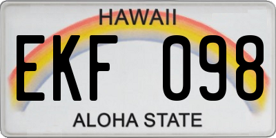 HI license plate EKF098