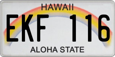 HI license plate EKF116