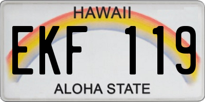 HI license plate EKF119