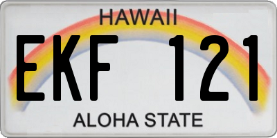 HI license plate EKF121