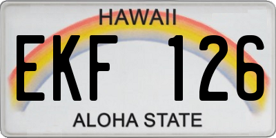 HI license plate EKF126