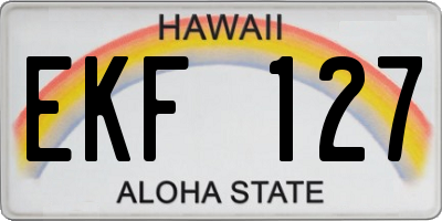 HI license plate EKF127