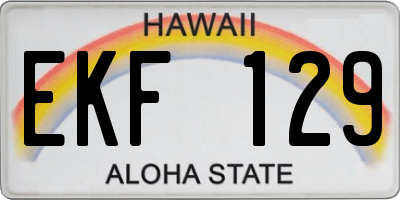 HI license plate EKF129