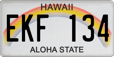 HI license plate EKF134