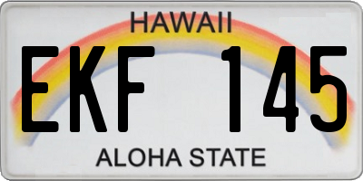 HI license plate EKF145