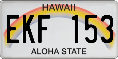HI license plate EKF153
