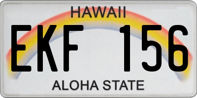 HI license plate EKF156