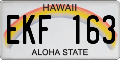 HI license plate EKF163