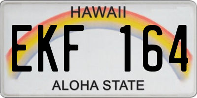 HI license plate EKF164