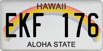 HI license plate EKF176