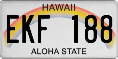 HI license plate EKF188
