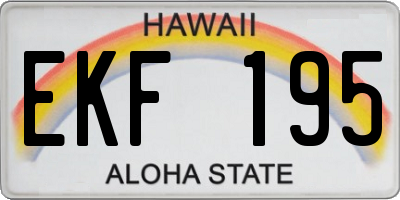 HI license plate EKF195