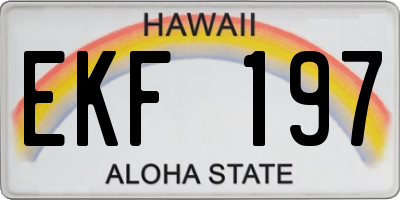 HI license plate EKF197