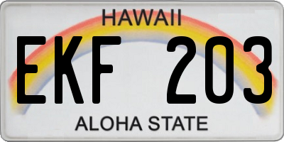 HI license plate EKF203