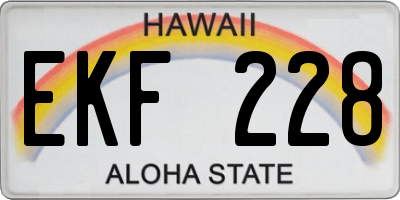 HI license plate EKF228