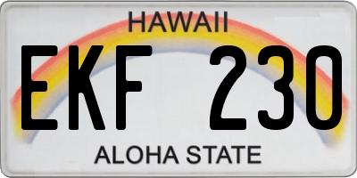 HI license plate EKF230