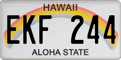HI license plate EKF244