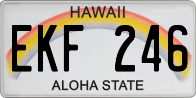 HI license plate EKF246