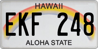 HI license plate EKF248