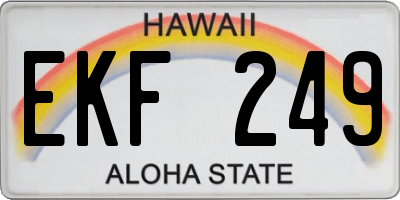 HI license plate EKF249