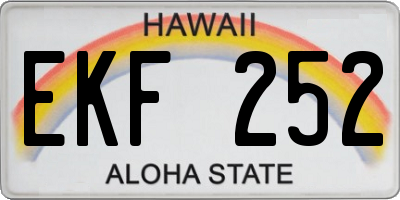 HI license plate EKF252