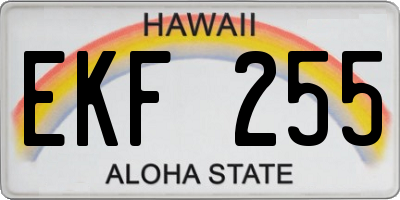 HI license plate EKF255