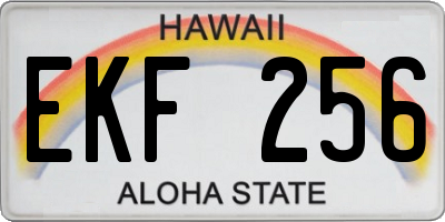 HI license plate EKF256