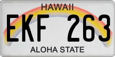HI license plate EKF263