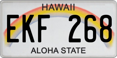 HI license plate EKF268