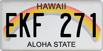 HI license plate EKF271