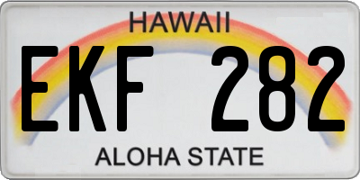 HI license plate EKF282