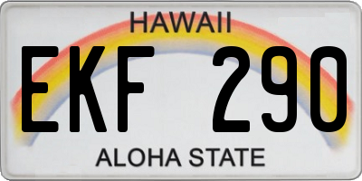 HI license plate EKF290