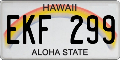 HI license plate EKF299