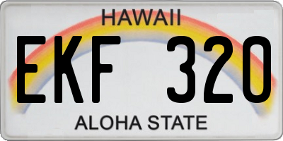 HI license plate EKF320