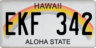 HI license plate EKF342