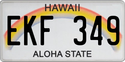 HI license plate EKF349