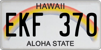 HI license plate EKF370