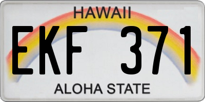 HI license plate EKF371