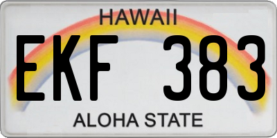HI license plate EKF383