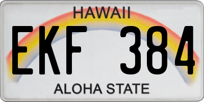 HI license plate EKF384