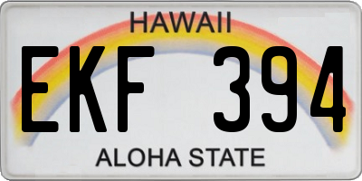 HI license plate EKF394