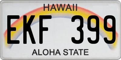 HI license plate EKF399