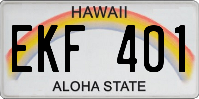 HI license plate EKF401