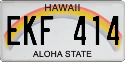 HI license plate EKF414