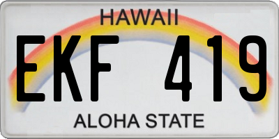 HI license plate EKF419