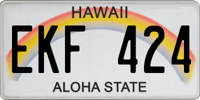 HI license plate EKF424