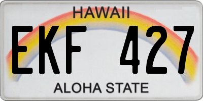HI license plate EKF427