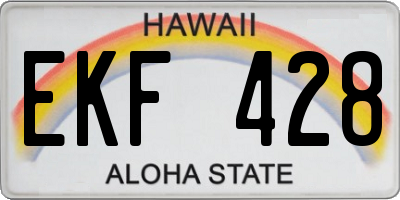 HI license plate EKF428